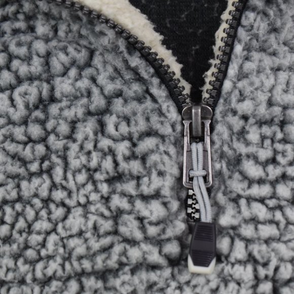 Green Tea Womens Fleece Pullover Sweatshirt Size M Gray Quarter Zip Sherpa Warm - Picture 6 of 10